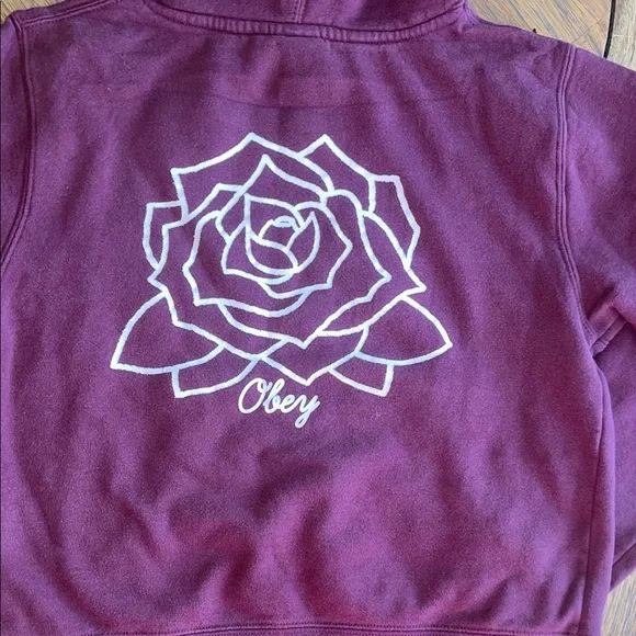 Obey Burgundy Rose Hoodie - Picture 3 of 6